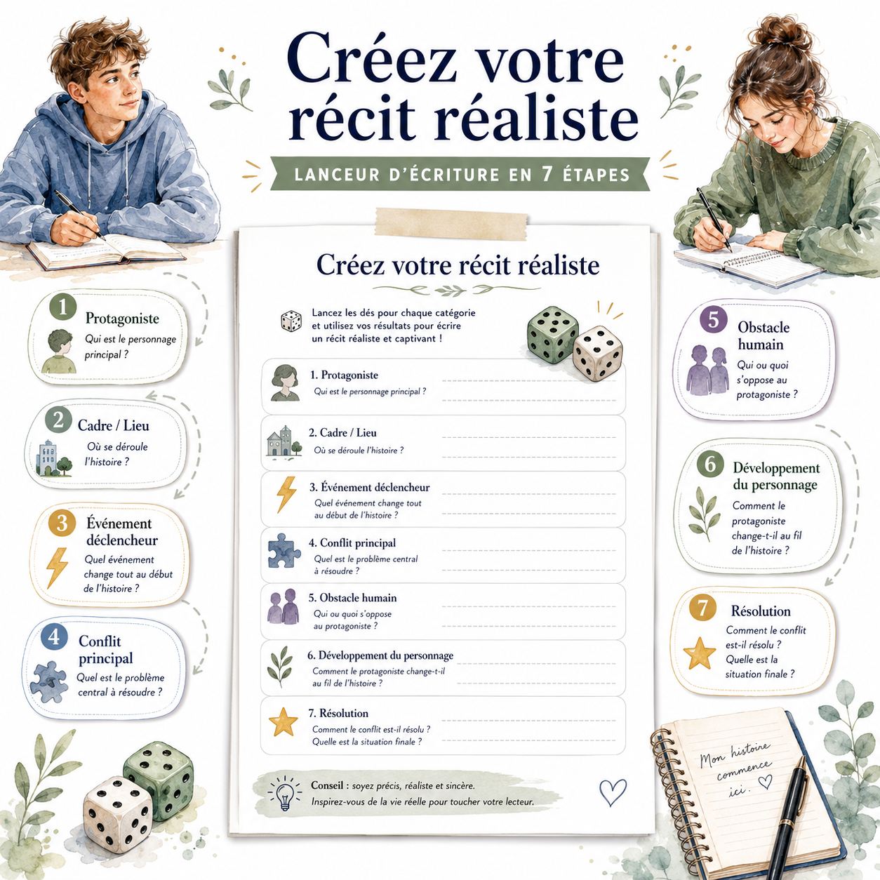 Créer un récit réaliste avec des dés